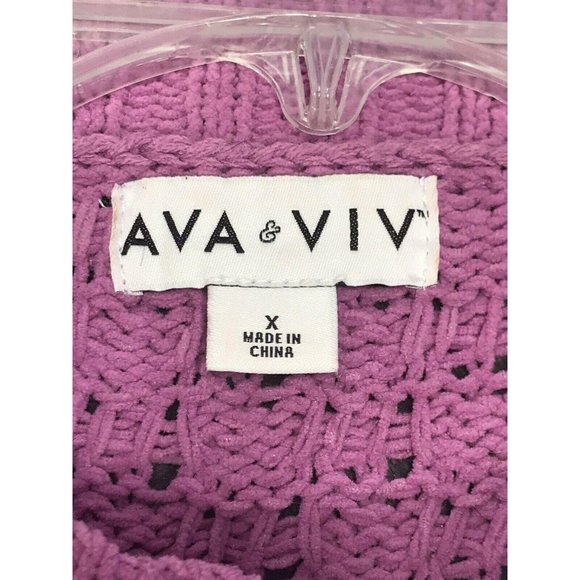 Ava & Viv Womens Purple Long Sleeve Crew Neck Pull - Picture 4 of 7